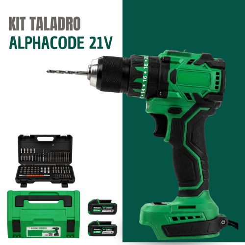 Kit Completo de Taladro y Atornillador Profesional + REGALO: 2 Baterías y Maletín con Accesorios
