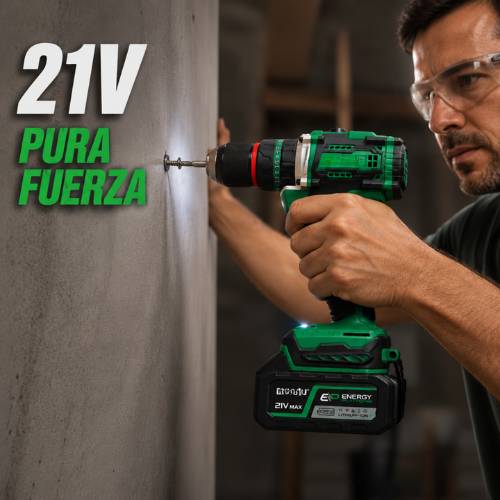 Kit Completo de Taladro y Atornillador Profesional + REGALO: 2 Baterías y Maletín con Accesorios