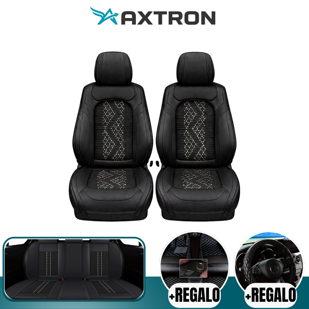 Funda para Auto Ímpeto Universal en Cuero Legítimo con Airbag Incorporado + REGALO: Alfombra y Funda para Volante
